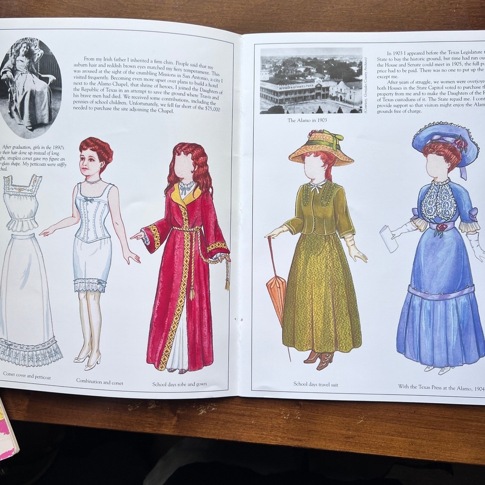 Smiley Originals Clara Driscoll Paper Doll Book OS Tan Excellent Women of Texas - Picture 3 of 7